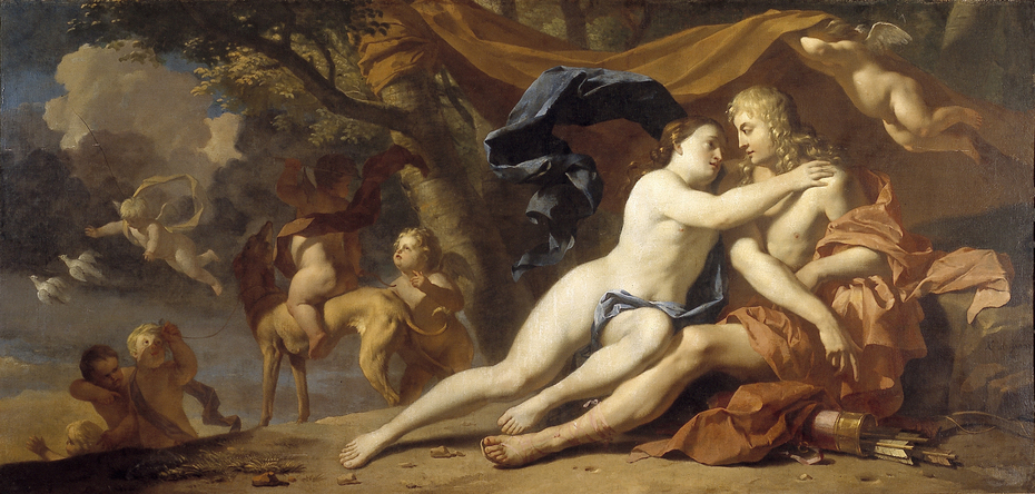 Venus tracht Adonis te weerhouden van de jacht