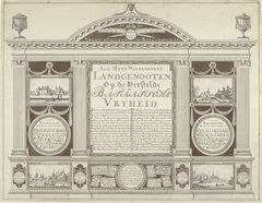 Vers in ornamentale omlijsting met liederen en dorpsgezichten ter ere van de Omwenteling in 1795 by Unknown Artist