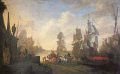 View of a Port in the Levant by Hendrik van Minderhout
