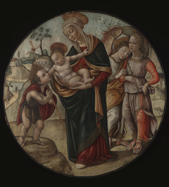 Virgin and Child with Saint John the Baptist by Master of the Borghese Tondo