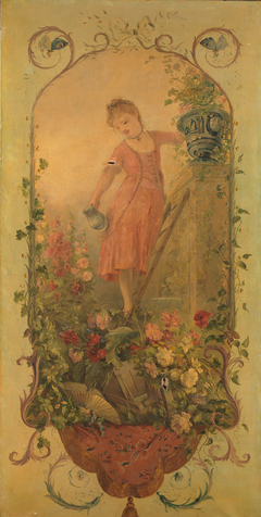 Wanddecoratie met meisje op ladder by Paul-Alfred Colin