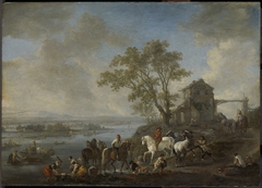 Watering Horses at a River by Philips Wouwerman
