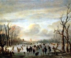 Winter Landscape with Ice Skaters by Aert van der Neer