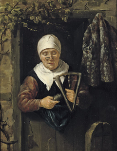 Woman spinning in a Doorway by Anonymous