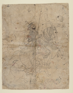 Worship of Brijnathji and Svamini (recto); Equestrian Portrait (verso) by Anonymous