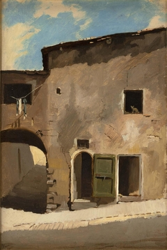 A building, probably in Italy by Elihu Vedder