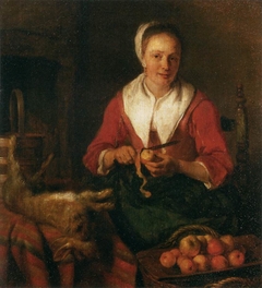 A Girl Peeling an Apple