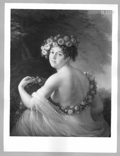 a girl represented as Flora by Anton Einsle