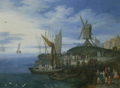 A Harbour Scene by after Jan Brueghel the elder