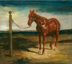 A Horse Hitched to a Post by Eugène Delacroix