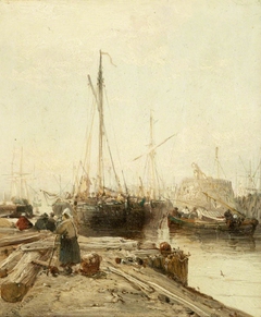 A Quay with Shipping by James Webb