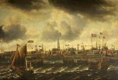 A View of Amsterdam seen from the River IJ by Peter van de Velde