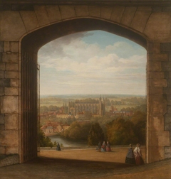 A View of Eton seen through the Gateway of the North Terrace of Windsor Castle by William Cowen