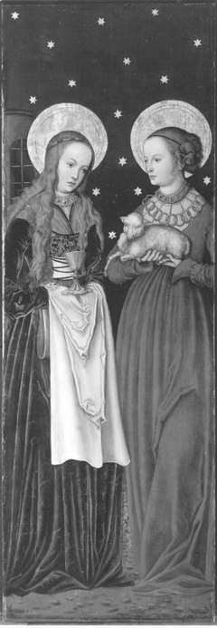 Altarflügel: Hll. Barbara und Agnes (Anonymer Meister seiner Werkstatt) by Lucas Cranach the Elder