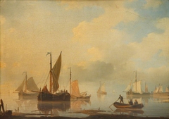 An Estuary Scene - Shipping in Calm Water by Anonymous