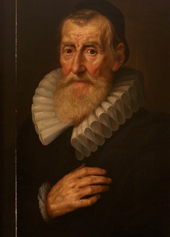 An Old Bearded Man, wearing a Skull-cap and Cartwheel Ruff by Flemish School
