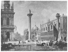 Ansicht der Piazzetta und Piazza di San Marco in Venedig by Albert Emil Kirchner