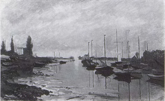 Argenteuil, bateaux au long de la berge by Claude Monet