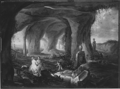 Badende Nymphen in einer Grotte (Art des) by Abraham van Cuylenborch