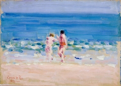 Beach Scene with Figures by Denman Ross