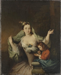 Bildnis einer Dame mit Knaben by Christian Wilhelm Ernst Dietrich