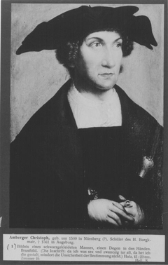 Bildnis eines schwarz gekleideten jungen Mannes by Augsburgisch um 1520