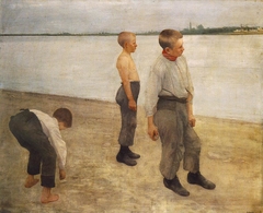 Boys Throwing Stones by Károly Ferenczy