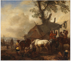 Cavalry Halted at a Sutler's Tent by Philips Wouwerman