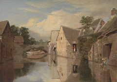 Cottages by a River by William Linton