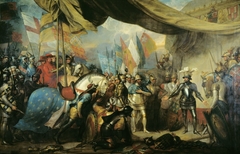 Edward, The Black Prince, receiving King John of France after the Battle of Poitiers