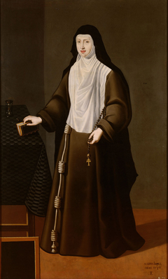 Erzherzogin Margarete (1567-1633), Tochter von Maximilian II. als Nonne in ganzer Figur by Andrés López Polanco