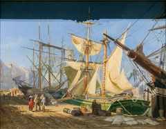 Evening on the Wharf by Henry Sandham