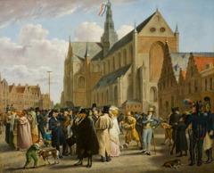 Festival on the market square in Haarlem by Wybrand Hendricks