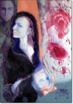 FOUR CONFUSED WOMEN, year 2011, oil canvas, cm. 80 x 100 by Anna Zygmunt by ANNA ZYGMUNT