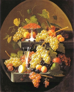 Fruit and Wine Glass by Severin Roesen
