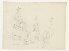 Gasthuis en kerk te Hasselt by Cornelis Springer