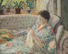 Girl Sewing (The Chinese Robe) by Frederick Carl Frieseke