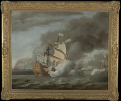 Het wegslepen van de Royal James tijdens de Vierdaagse Zeeslag, 1666 by Willem van de Velde the Younger