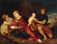 Holy Family with St Catherine by Paris Bordone