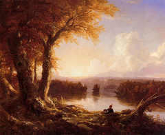 Indian at Sunset by Thomas Cole