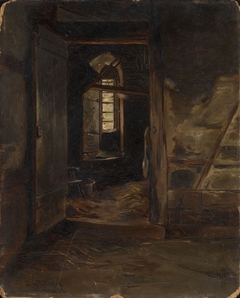 Interior from a Cowshed by Eilif Peterssen