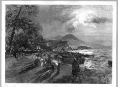 Küste bei Neapel mit Vesuv im Hintergrund