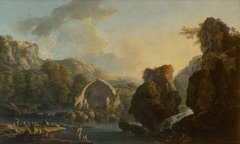 Lake with the Ruined Temple of Diana at Baiae by Carlo Bonavia