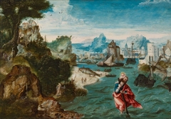Landscape with Saint Christopher by Herri met de Bles