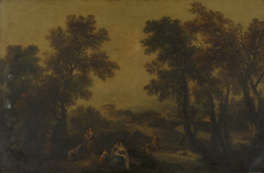 Landscape with Women and Children and a Dog by Francesco Zuccarelli
