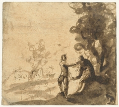 Landschap met Adam en Eva by Unknown Artist