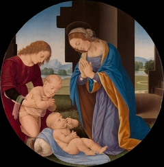 Madonna Adoring the Child with the Infant Saint John the Baptist and an Angel by Lorenzo di Credi