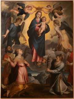 Madonna col Bambino in gloria tra santi by Alessandro Turchi