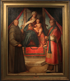 Madonna in trono tra i ss. Vincenzo e Antonio da Padova by Boccaccio Boccaccino