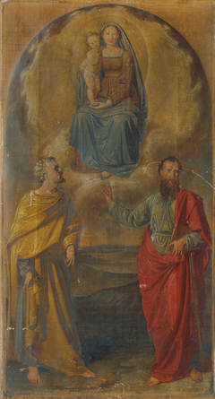 Maria mit Jesuskind und den Heiligen Petrus und Paulus by Anton Psenner